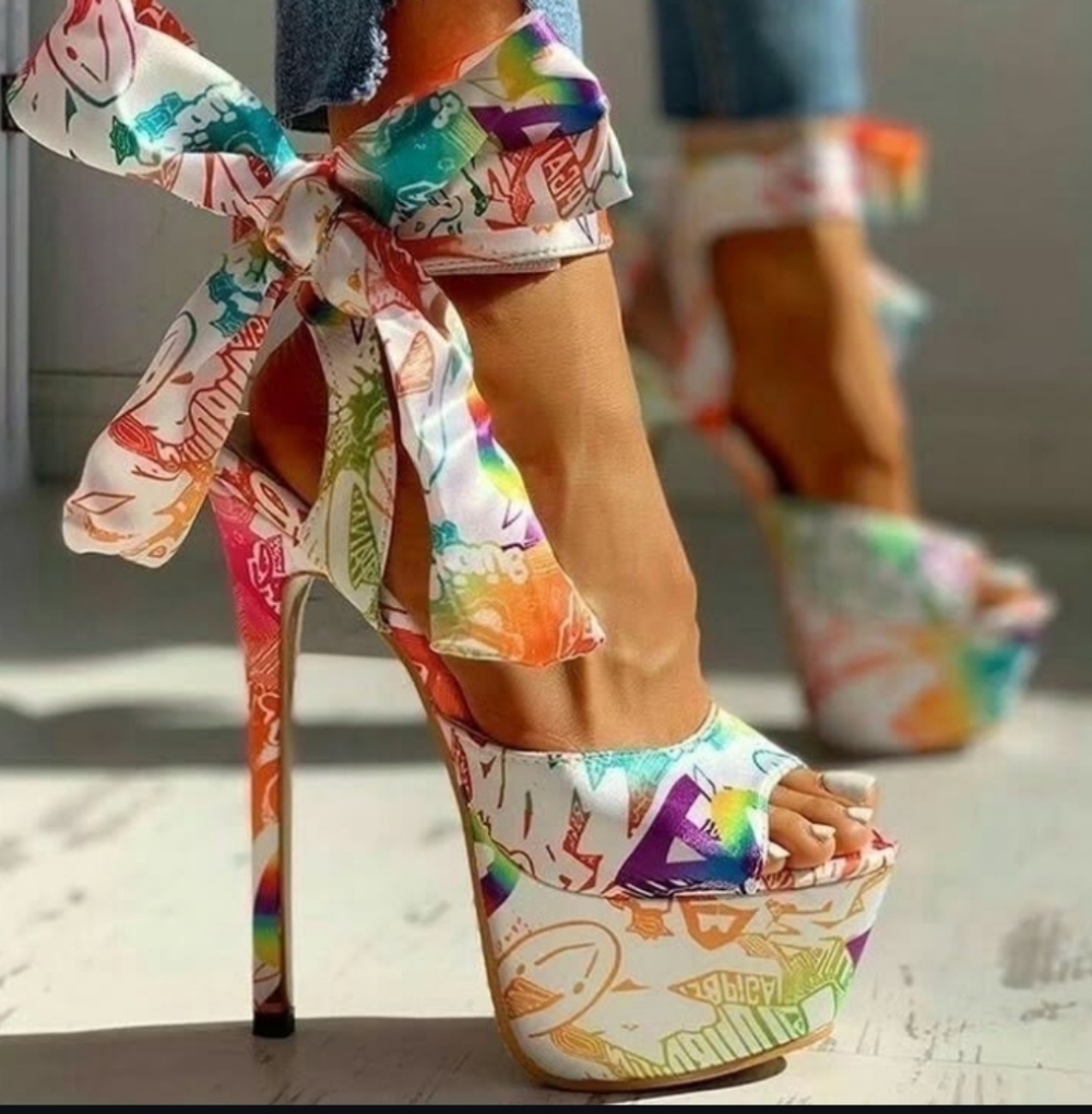 Colorful Platform Heels - Picture 2 of 5